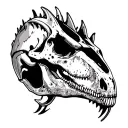 "Dinosaur skull" motorcycle helmet tattoo design idea