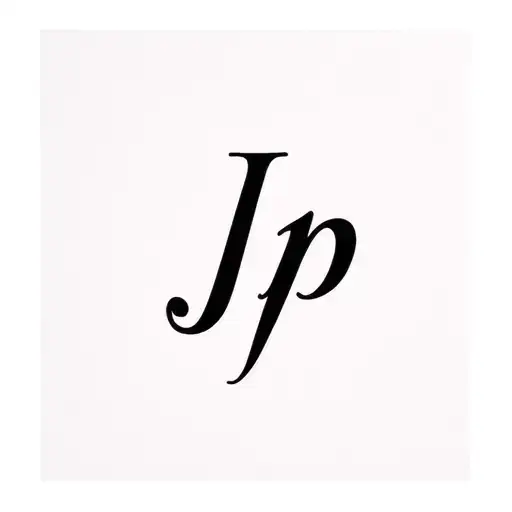 letters j p in cursive tattoo design idea