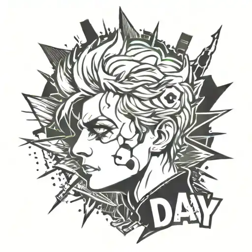 Green Day American Idiot tattoo design idea
