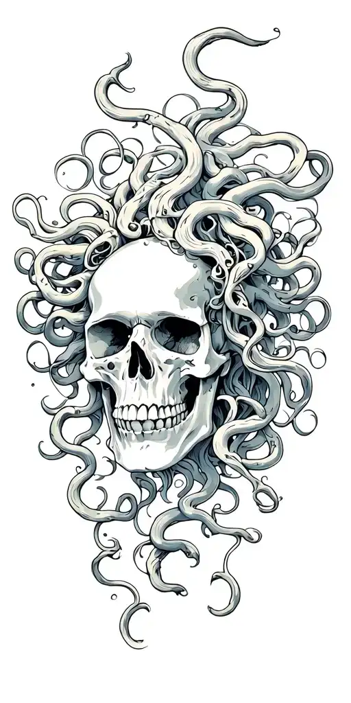 Medusa skull tattoo for w replacing w with h tattoo design idea