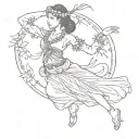 hula dancer tattoo design idea