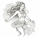 hula dancer tattoo design idea