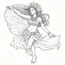 hula dancer tattoo design idea
