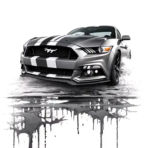 Ford Mustang tattoo design idea