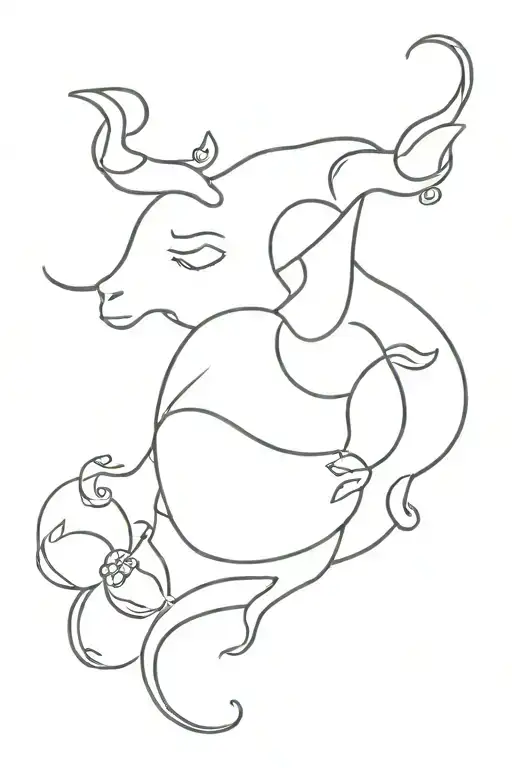 Cancer and Taurus Zodiac sign formed tattoo design idea