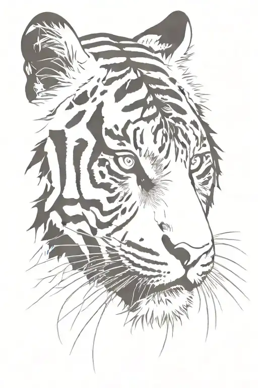 Tiger face tattoo design idea