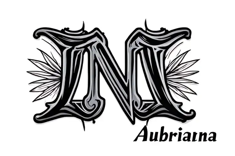 "Nia Aubrianna" Nebraska N letter tattoo design idea