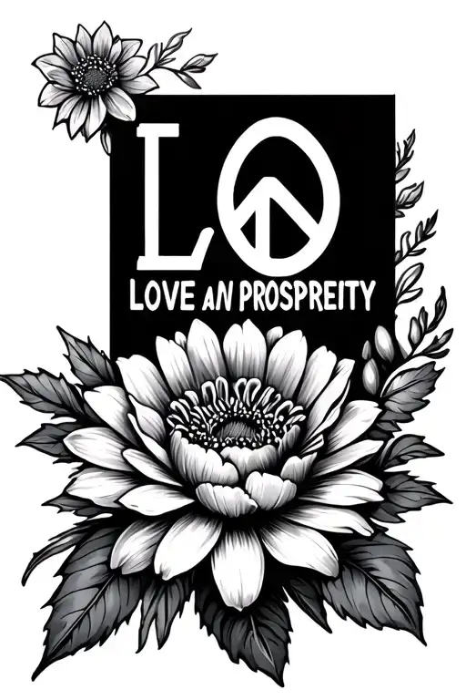 peace love and prosperity October birth flower tattoo design idea