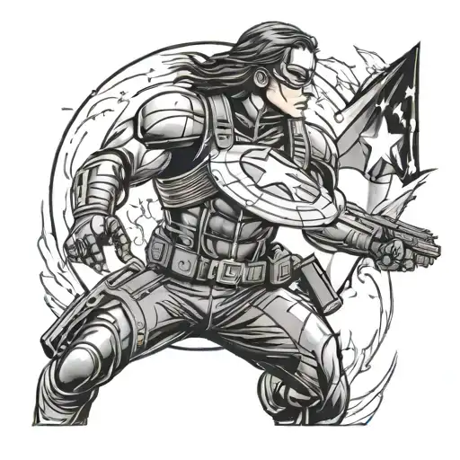 Winter Soldier tattoo design idea