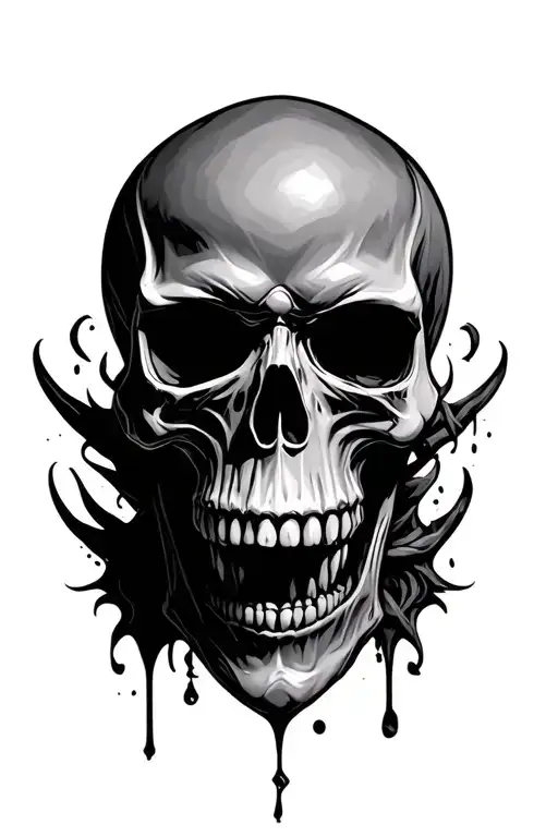 evil skull tattoo design idea