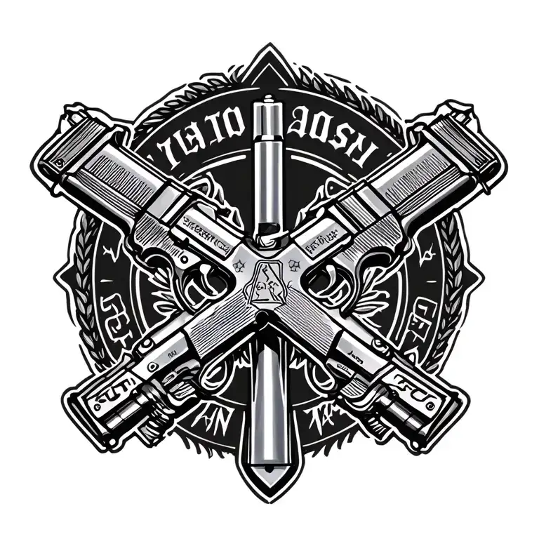 Military police cross pistols tattoo design idea