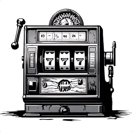 old time slot machine screen tattoo design idea