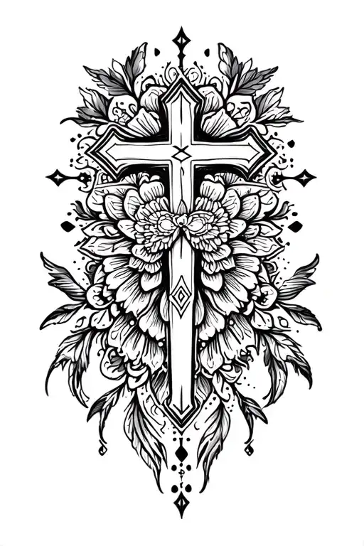cross mandala design incorporating tattoo design idea