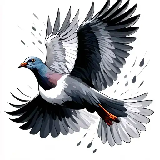 Dove Flying birds forming tattoo design idea