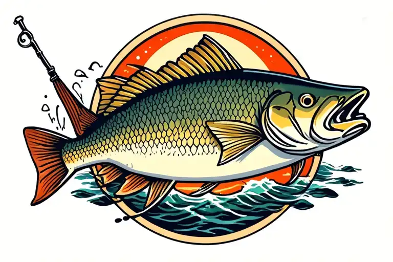 Fishing tattoo design idea