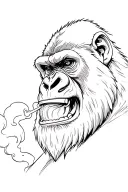it'll buff gorilla smoking tattoo design idea