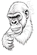 it'll buff gorilla smoking tattoo design idea