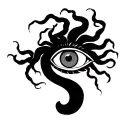 African Medusa with semicolon eye tattoo design idea