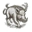 wild boar tattoo design idea