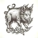 wild boar tattoo design idea