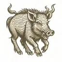 wild boar tattoo design idea