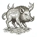 wild boar tattoo design idea
