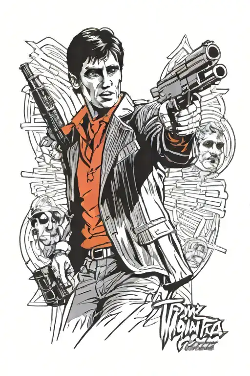 TONY MONTANA SCARFACE comic DESIGN tattoo design idea