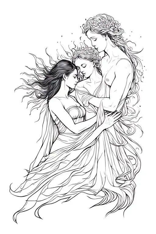 Orpheus and eurydice tattoo design idea