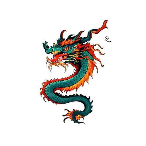 Eastern Dragon tattoo design idea