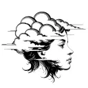 head in the clouds tattoo design idea
