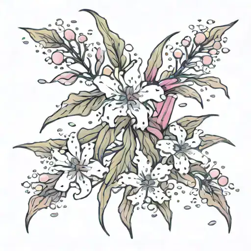 fireweed surrounded by snowflakes turn tattoo design idea