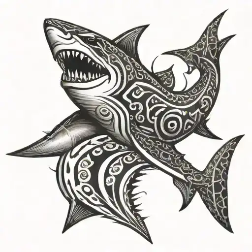 Tribal Shark tattoo design idea