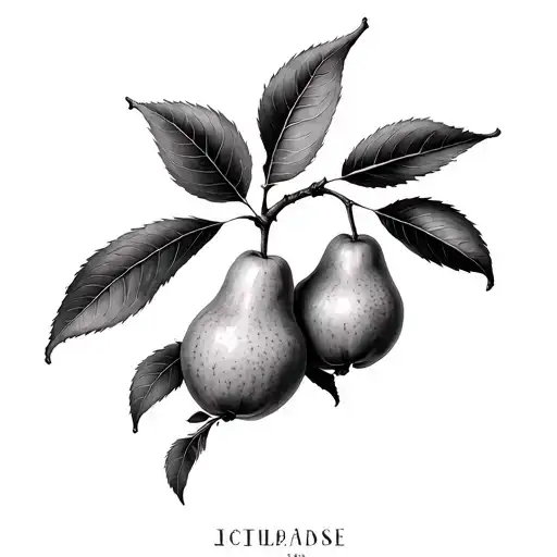 pear tree branch tattoo design idea