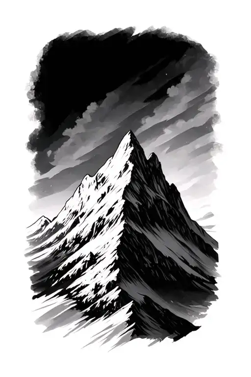 mountain tattoo design idea