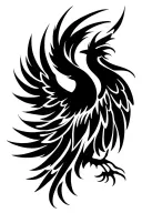 phoenix with outstretched wings tattoo design idea