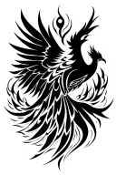 phoenix with outstretched wings tattoo design idea