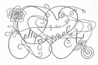 Perfectly imperfect im infinty style mit Herz hält und tattoo design idea