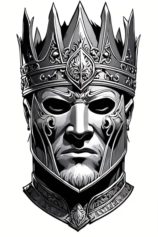 King Baldwin iv with mask tattoo design idea