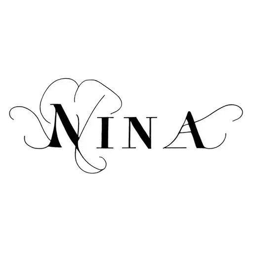 Monogram Nina tattoo design idea