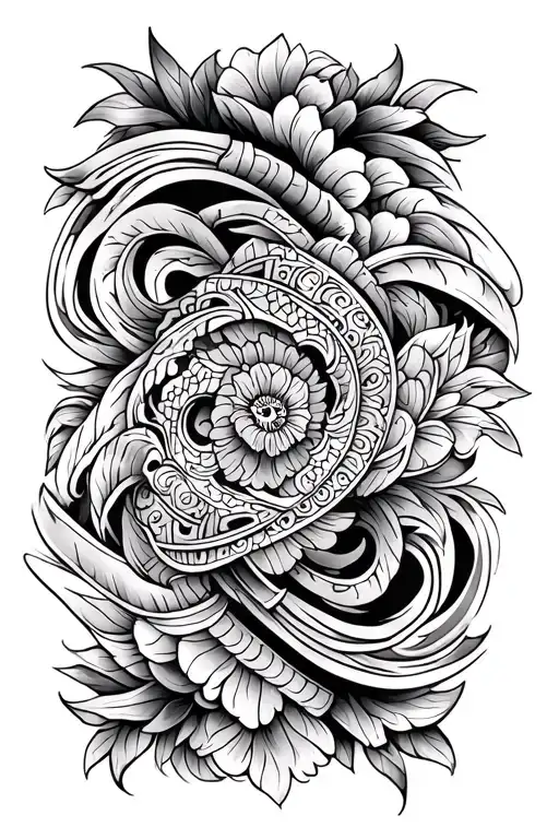hmong tattoo sleeve mixed with polynesian style tattoo tattoo design idea
