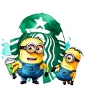 minions working at starbucks tattoo design idea