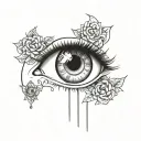 girl eye time clock tattoo design idea