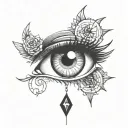 girl eye time clock tattoo design idea