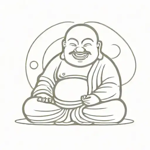 laughing Buddha tattoo design idea