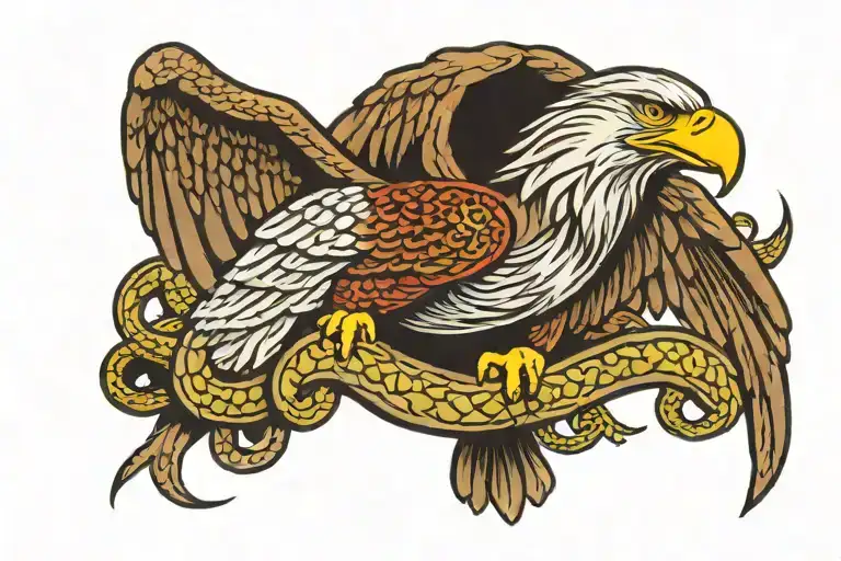 eagle and snake tattoo design idea