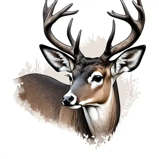 White Tail Deer tattoo design idea