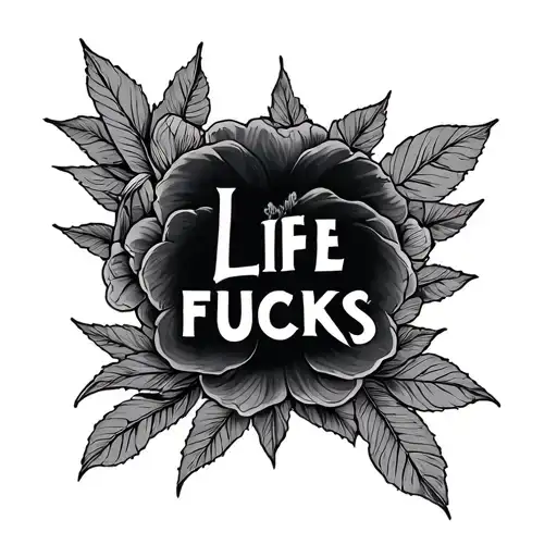 Life fucks tattoo design idea