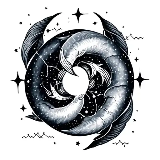 Pisces Taurus constellation tattoo design idea