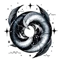 Pisces Taurus constellation tattoo design idea