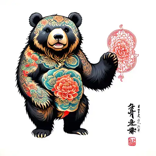 irezumi bear full back tattoo tattoo design idea